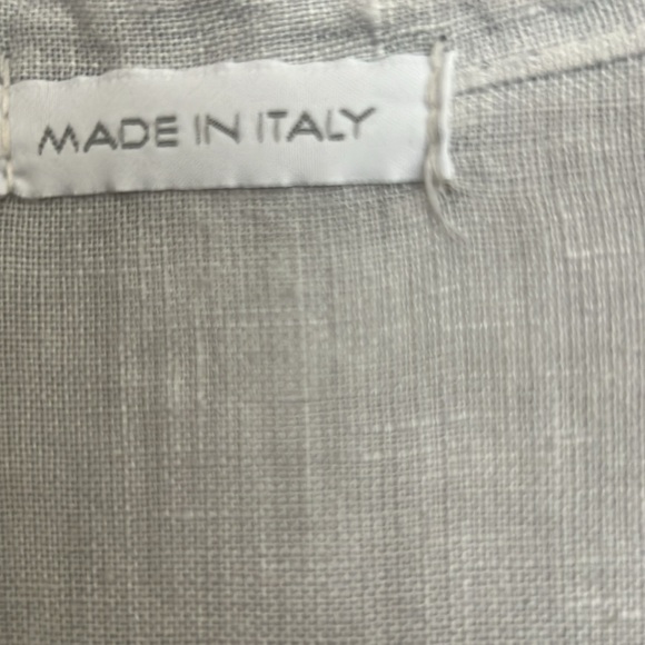 Gray button down dress Made in Italy linen - Picture 2 of 3